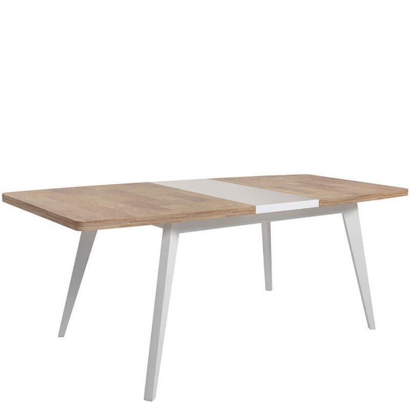 ALAMEDA BRW STOL Extendable Rectangular BLACK RED WHITE Dining Table-White Gloss / Westminster Oak