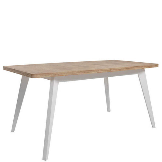 ALAMEDA BRW STOL Extendable Rectangular BLACK RED WHITE Dining Table-White Gloss / Westminster Oak