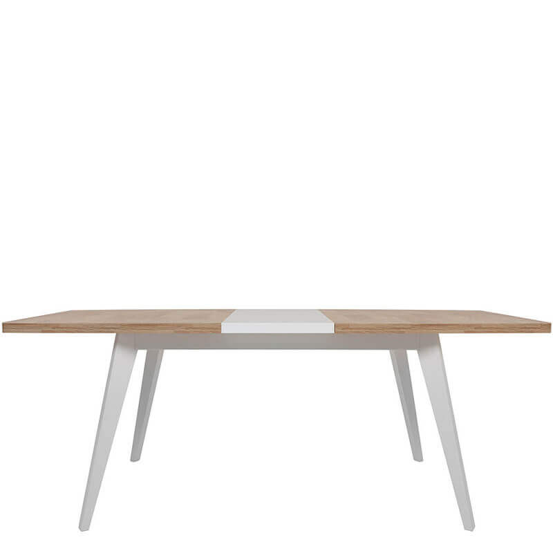 ALAMEDA BRW STOL Extendable Rectangular BLACK RED WHITE Dining Table-White Gloss / Westminster Oak