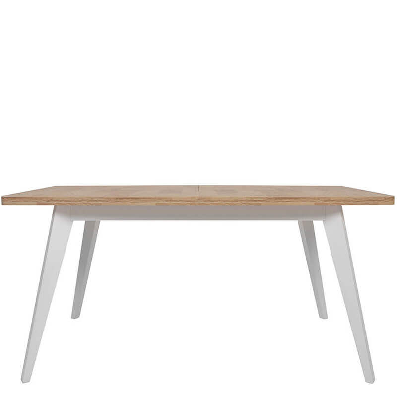 ALAMEDA BRW STOL Extendable Rectangular BLACK RED WHITE Dining Table-White Gloss / Westminster Oak