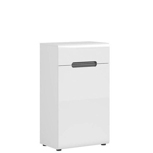 AZTECA TRIO BRW KOM1D1S/10/6 1 Door 1 Drawer High Gloss BLACK RED WHITE Cabinet-White / White Gloss