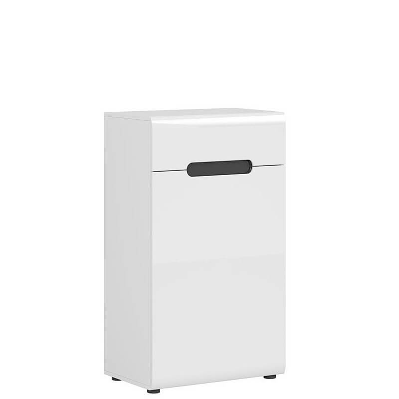 AZTECA TRIO BRW KOM1D1S/10/6 1 Door 1 Drawer High Gloss BLACK RED WHITE Cabinet-White / White Gloss