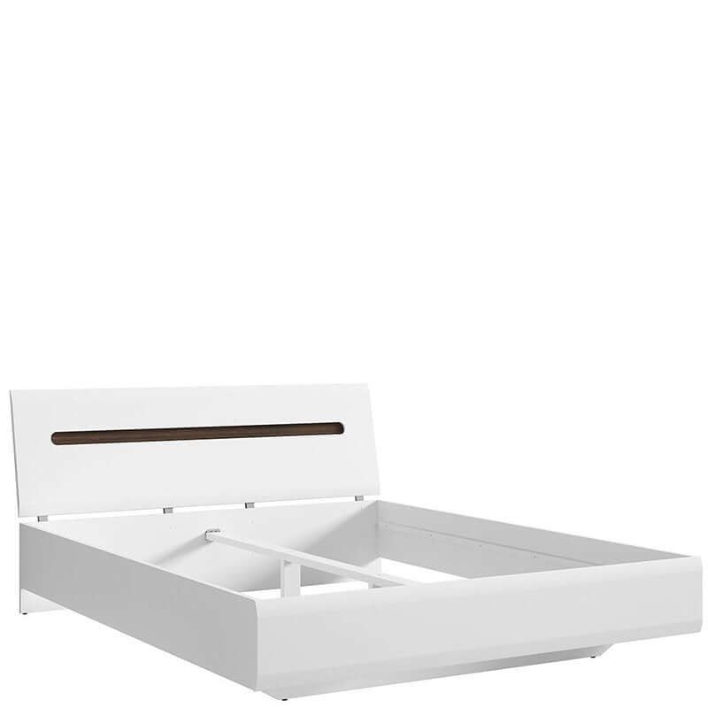 AZTECA TRIO BRW LOZ/160 High Gloss King Size BLACK RED WHITE Bed-White / White Gloss