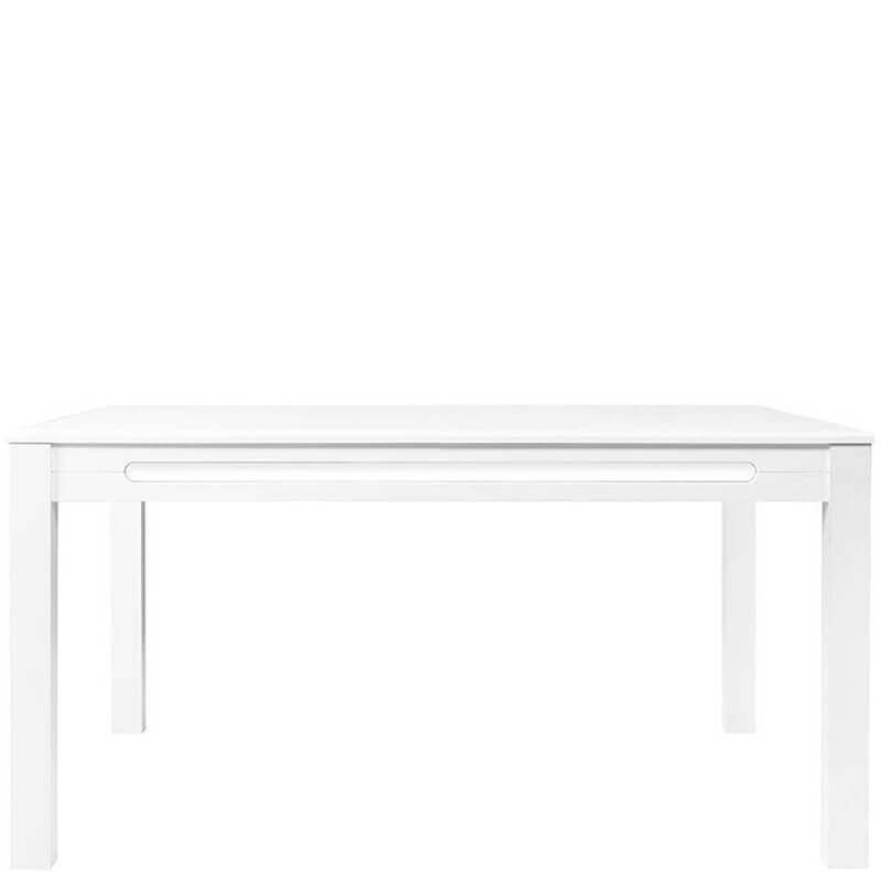 AZTECA TRIO BRW STO Extendable High Gloss Rectangular BLACK RED WHITE Dining Table-White / White Gloss