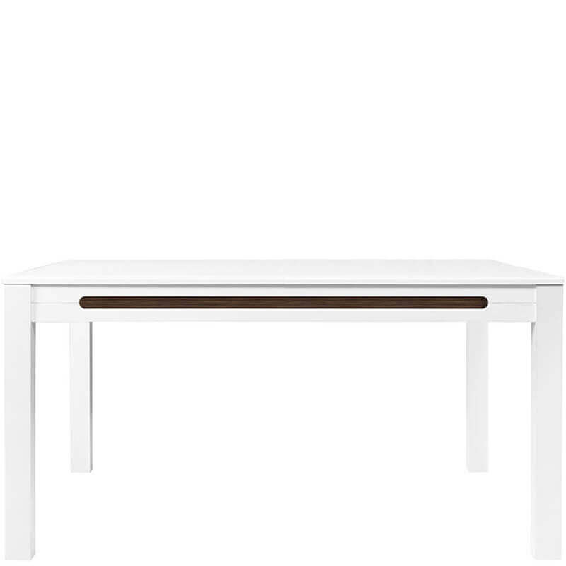 AZTECA TRIO BRW STO Extendable High Gloss Rectangular BLACK RED WHITE Dining Table-White / White Gloss