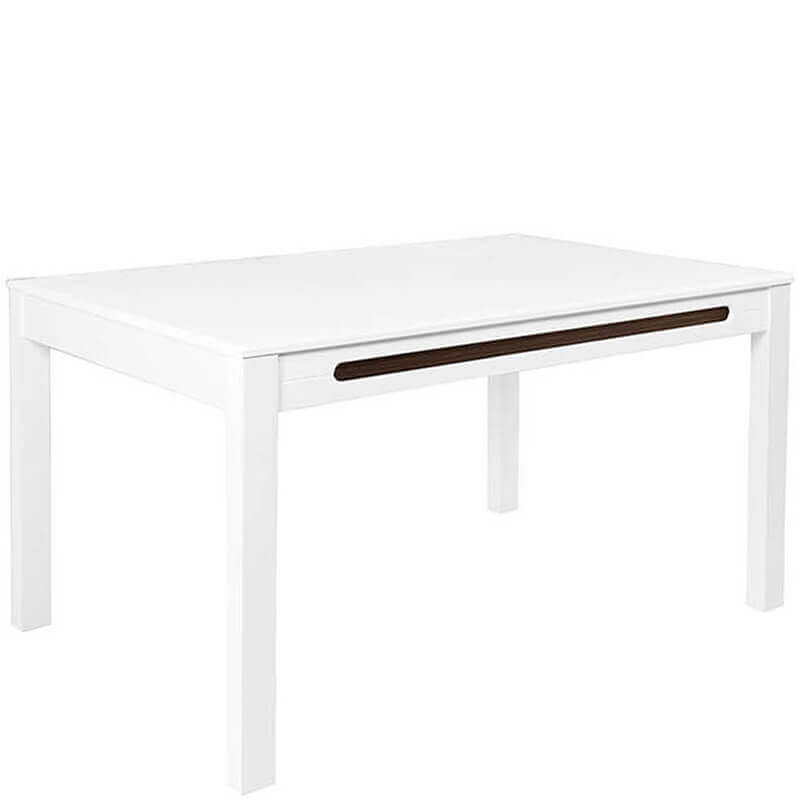 AZTECA TRIO BRW STO Extendable High Gloss Rectangular BLACK RED WHITE Dining Table-White / White Gloss