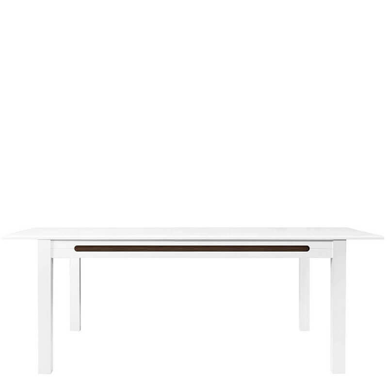 AZTECA TRIO BRW STO Extendable High Gloss Rectangular BLACK RED WHITE Dining Table-White / White Gloss