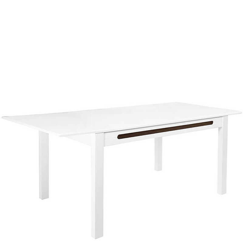 AZTECA TRIO BRW STO Extendable High Gloss Rectangular BLACK RED WHITE Dining Table-White / White Gloss