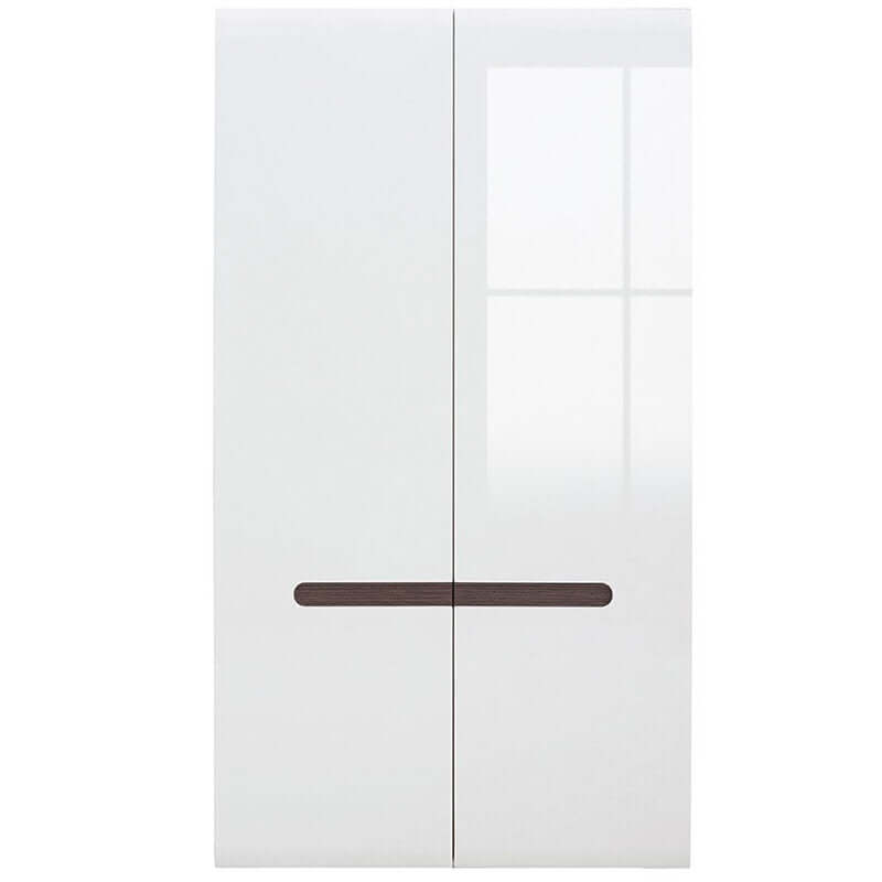 AZTECA TRIO BRW SZF2D/19/11 2 Door High Gloss BLACK RED WHITE Wardrobe-White / White Gloss