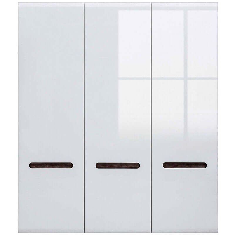 AZTECA TRIO BRW SZF3D/21/18 3 Door High Gloss BLACK RED WHITE Wardrobe-White / White Gloss