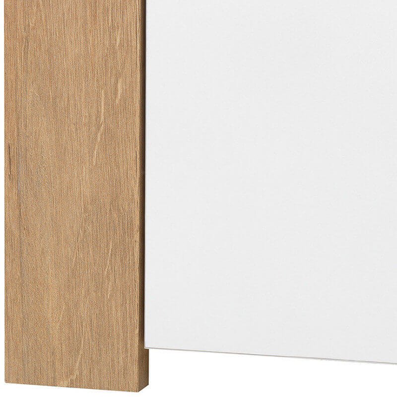 BALDER BRW KOM4D 4 Door High Gloss BLACK RED WHITE Cabinet-Riviera Oak / White Gloss