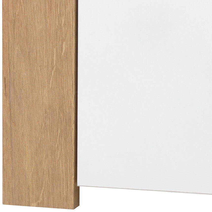 BALDER BRW REG1D1S 1 Door 1 Drawer High Gloss BLACK RED WHITE Cabinet-Riviera Oak / White Gloss