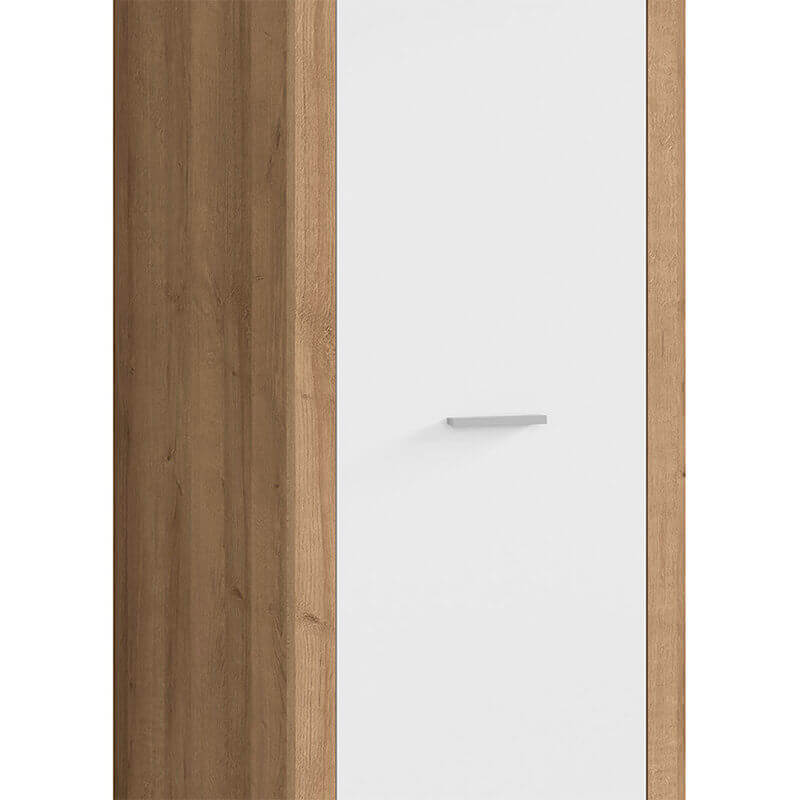 BALDER BRW SZF1D 1 Door High Gloss BLACK RED WHITE Wardrobe-Riviera Oak / White Gloss