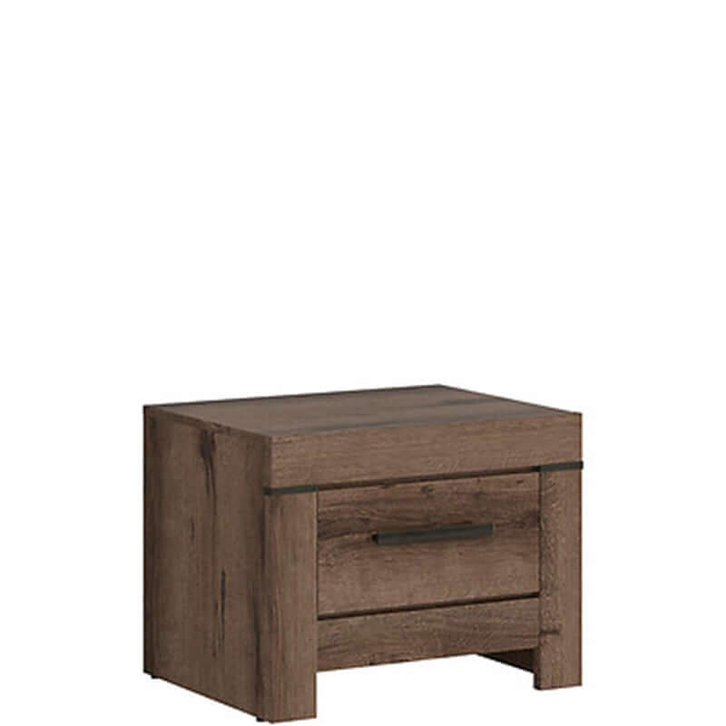 BALIN BRW KOM1S 1 Drawer BLACK RED WHITE Bedside Table-Monastery Oak