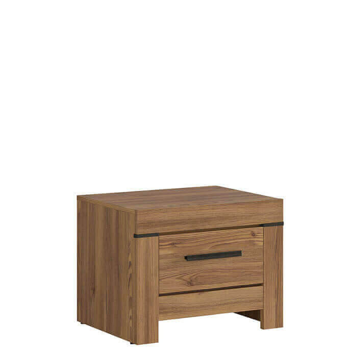 BALIN BRW KOM1S 1 Drawer BLACK RED WHITE Bedside Table-Sibiu Gold Larch