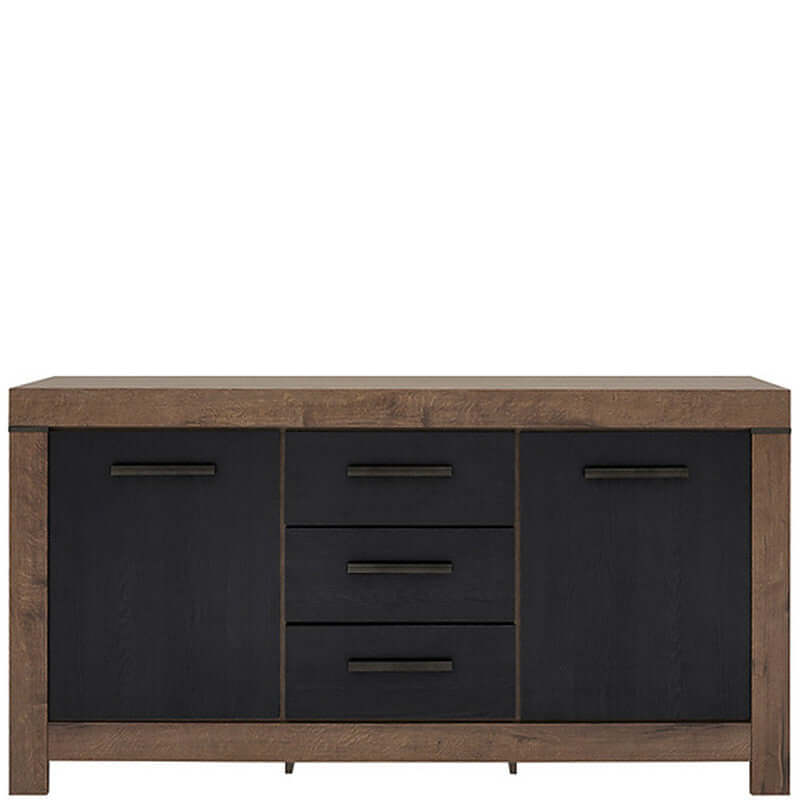 BALIN BRW KOM2D3S 2 Door 3 Drawer BLACK RED WHITE Dresser-Monastery Oak / Black Oak