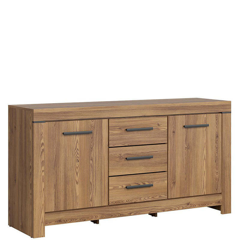 BALIN BRW KOM2D3S 2 Door 3 Drawer BLACK RED WHITE Dresser-Sibiu Gold Larch