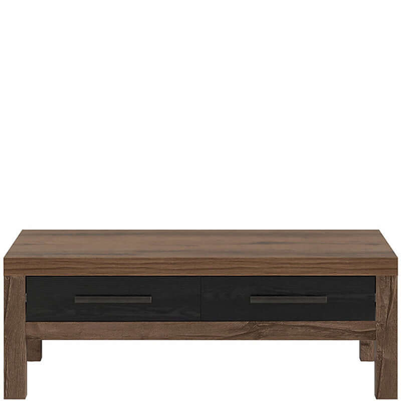 BALIN BRW LAW2S/110 2 Drawer Rectangular BLACK RED WHITE Coffee Table-Monastery Oak / Black Oak