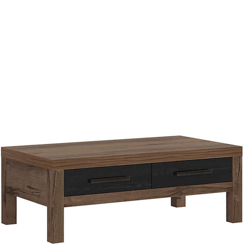 BALIN BRW LAW2S/110 2 Drawer Rectangular BLACK RED WHITE Coffee Table-Monastery Oak / Black Oak