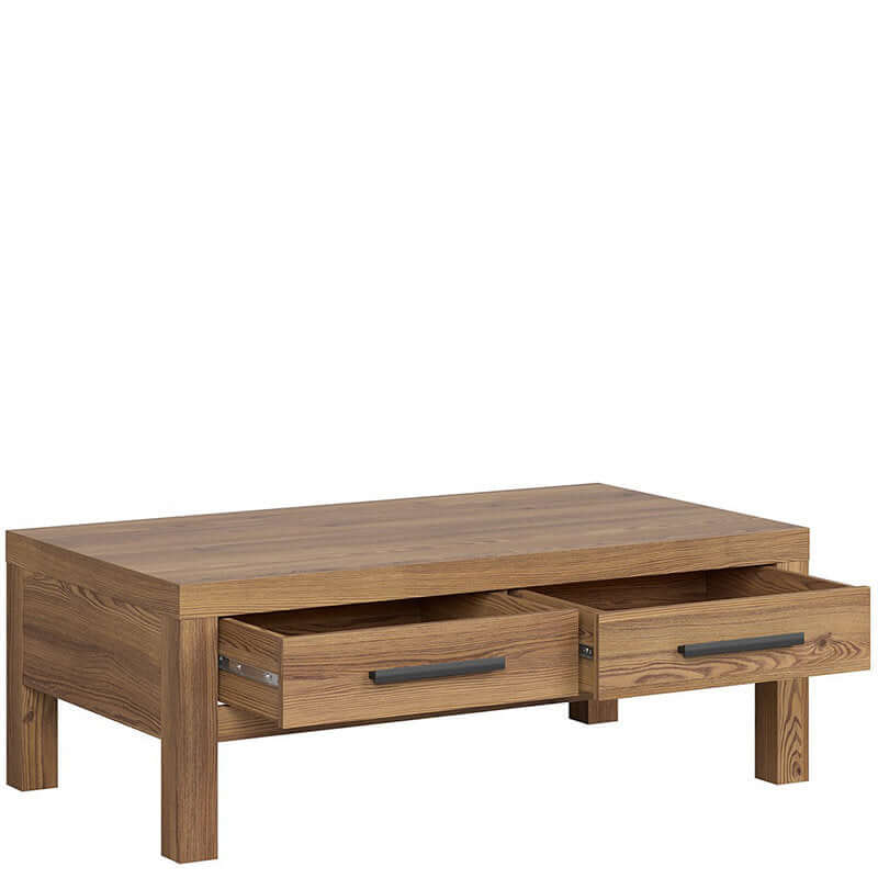 BALIN BRW LAW2S/110 2 Drawer Rectangular BLACK RED WHITE Coffee Table-Sibiu Gold Larch