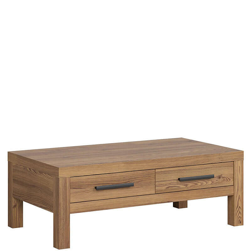 BALIN BRW LAW2S/110 2 Drawer Rectangular BLACK RED WHITE Coffee Table-Sibiu Gold Larch