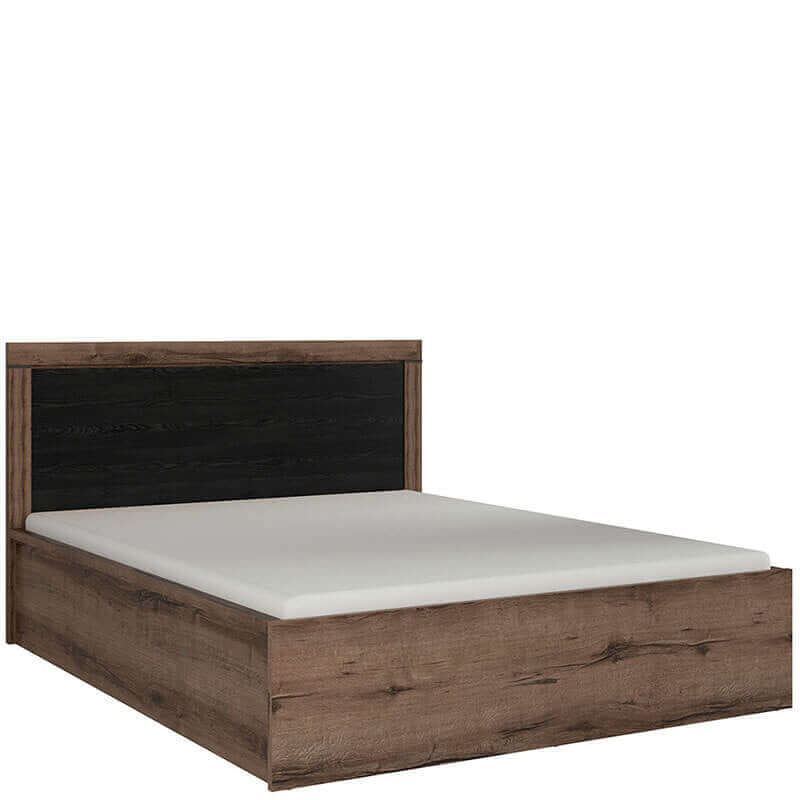 BALIN BRW LOZ/160/B King Size Lift Up Storage BLACK RED WHITE Bed-Monastery Oak / Black Oak