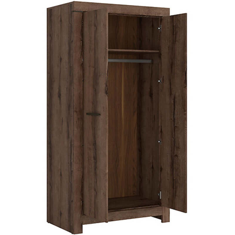 BALIN BRW SZF2D 2 Door BLACK RED WHITE Wardrobe-Monastery Oak