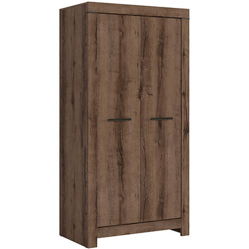 BALIN BRW SZF2D 2 Door BLACK RED WHITE Wardrobe-Monastery Oak