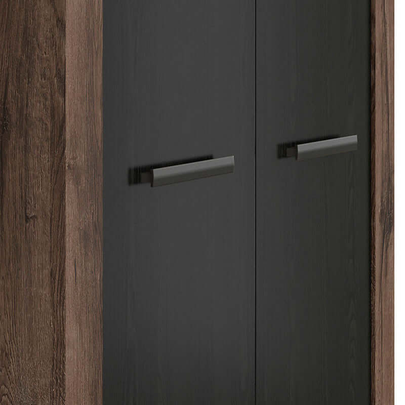 BALIN BRW SZF2D 2 Door BLACK RED WHITE Wardrobe-Monastery Oak / Black Oak