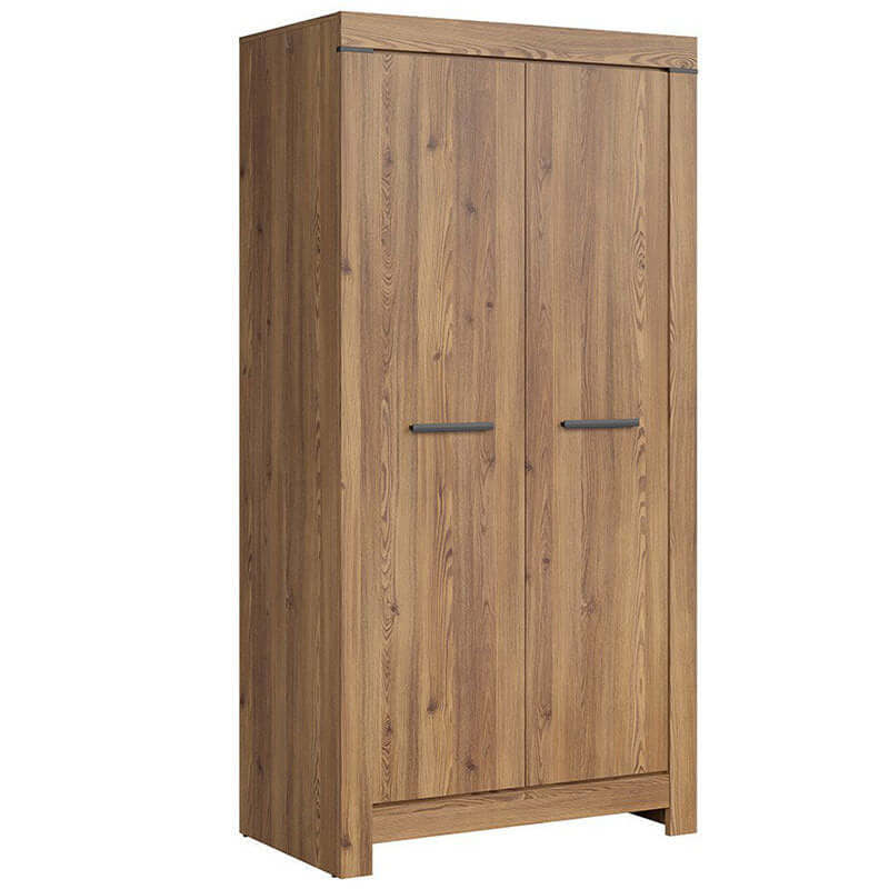 BALIN BRW SZF2D 2 Door BLACK RED WHITE Wardrobe-Sibiu Gold Larch