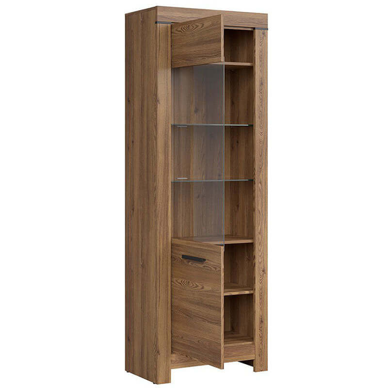 BALIN BRW Wall Unit LED BLACK RED WHITE Furniture Set-Sibiu Gold Larch