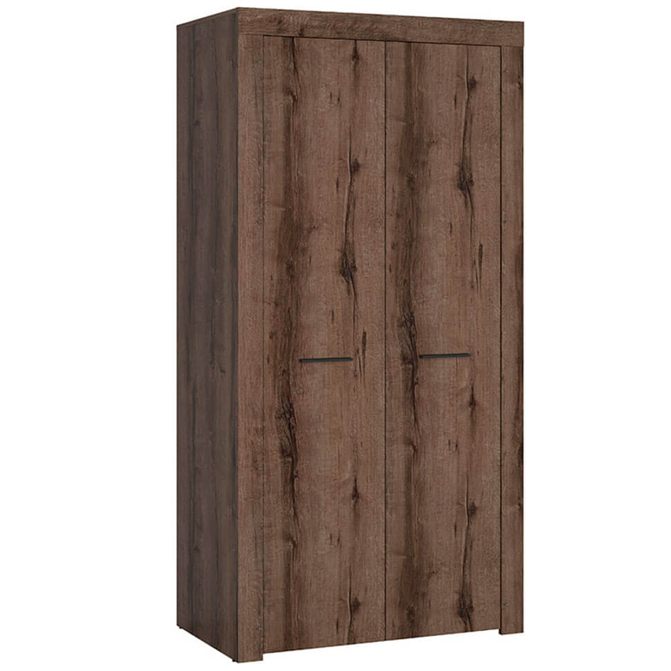 BAYLAR BRW SZF2D 2 Door BLACK RED WHITE Wardrobe-Monastery Oak