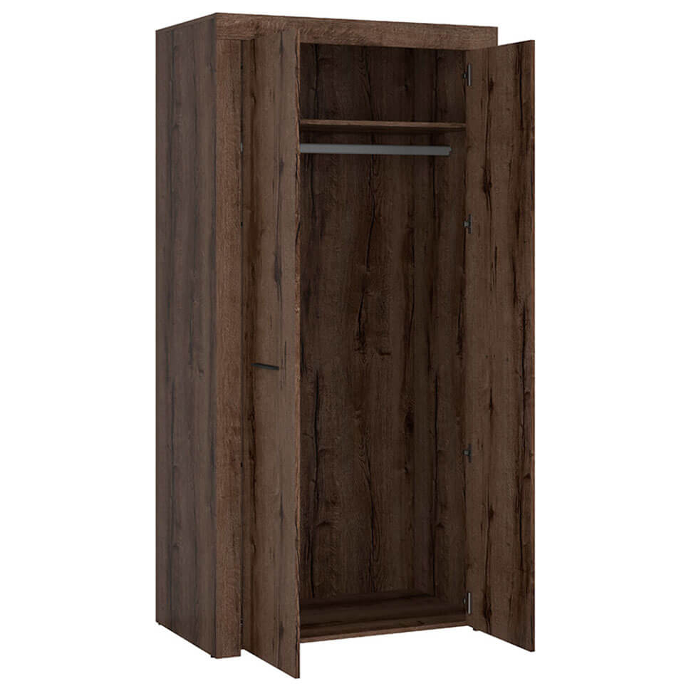 BAYLAR BRW SZF2D 2 Door BLACK RED WHITE Wardrobe-Monastery Oak