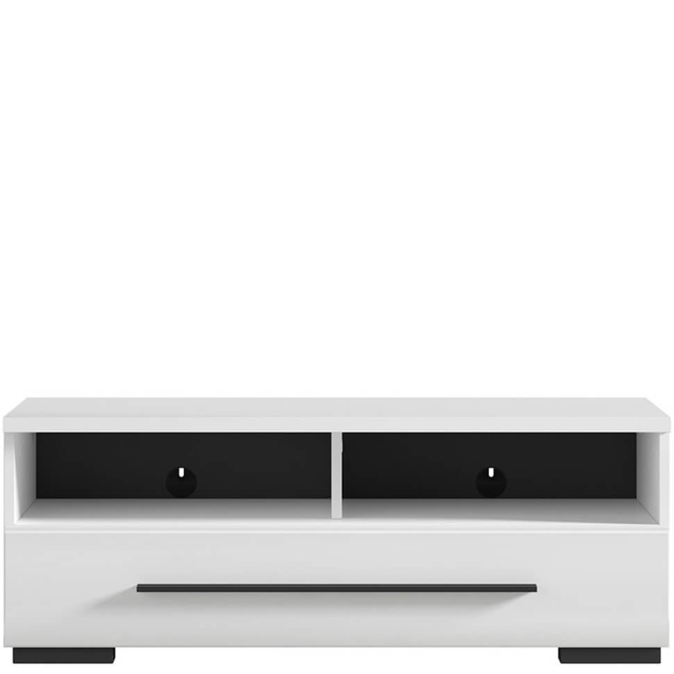 FEVER BRW RTV1S/3/10 1 Drawer BLACK RED WHITE TV Cabinet-White / White Gloss