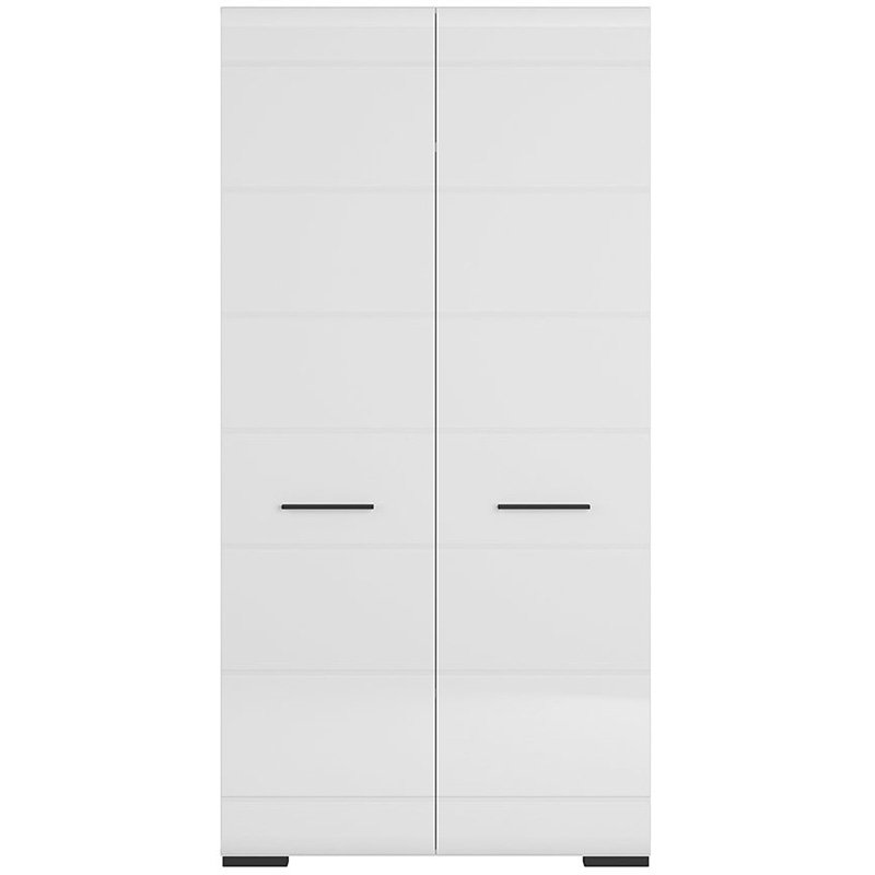 FEVER BRW SZF2D/20/10 2 Door BLACK RED WHITE Wardrobe-White / White Gloss