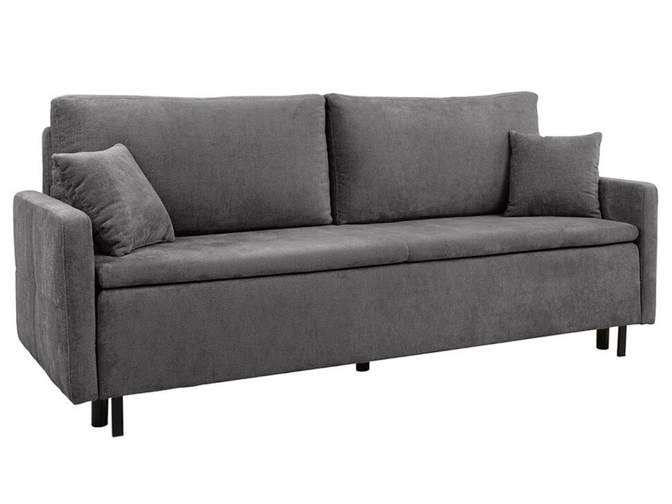 GALA LUX 3DL BRW Grey 3 Seater Fold Out Storage BLACK RED WHITE Upholstered Sofa Bed - Aphrodite 22 Graphite
