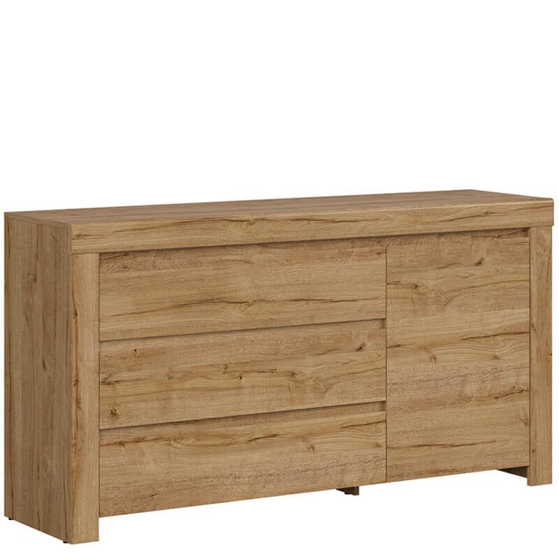 HOLTEN BRW KOM1D3S 1 Door 3 Drawer BLACK RED WHITE Sideboard-Waterford Oak