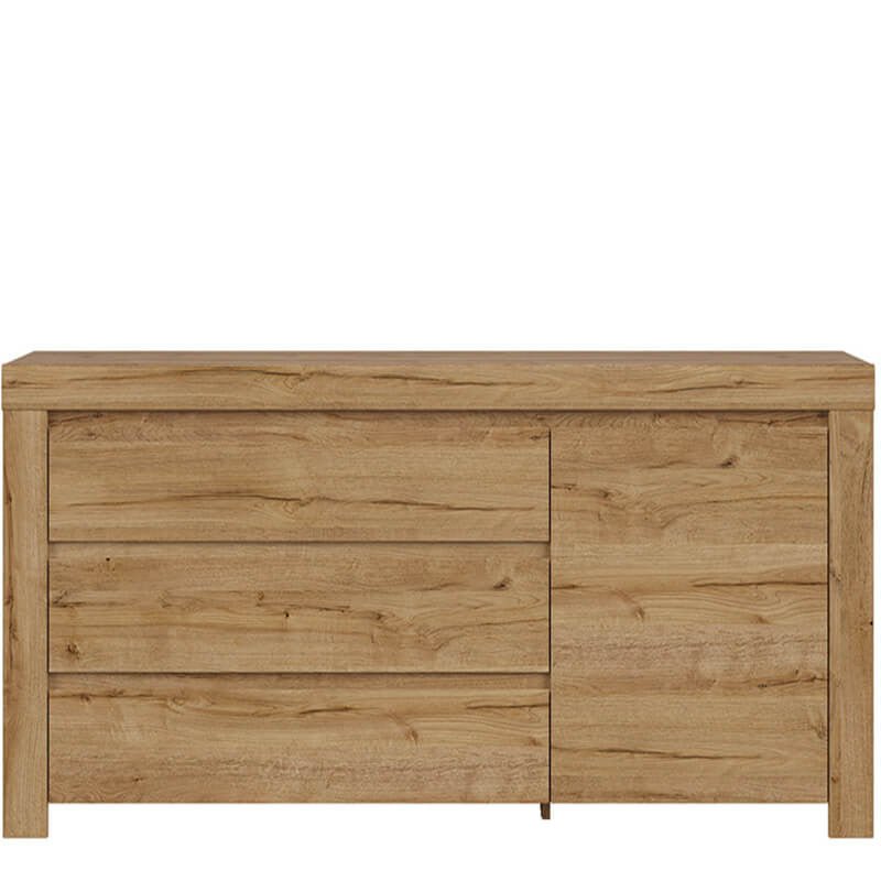 HOLTEN BRW KOM1D3S 1 Door 3 Drawer BLACK RED WHITE Sideboard-Waterford Oak