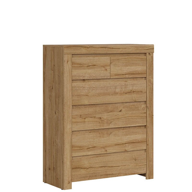 HOLTEN BRW KOM6S 6 Drawer BLACK RED WHITE Chest of Drawers-Waterford Oak