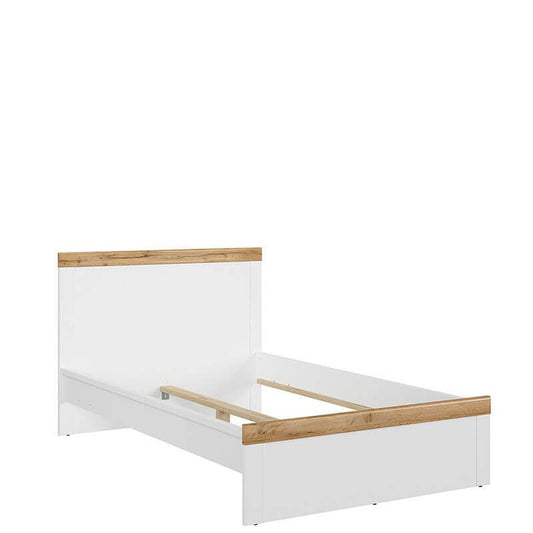 HOLTEN BRW LOZ/120 Semi Double BLACK RED WHITE Bed-White / Wotan Oak