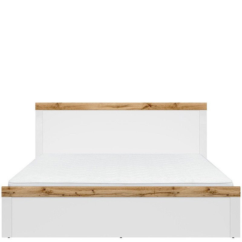 HOLTEN BRW LOZ/180 Super King Size BLACK RED WHITE Bed-White / Wotan Oak