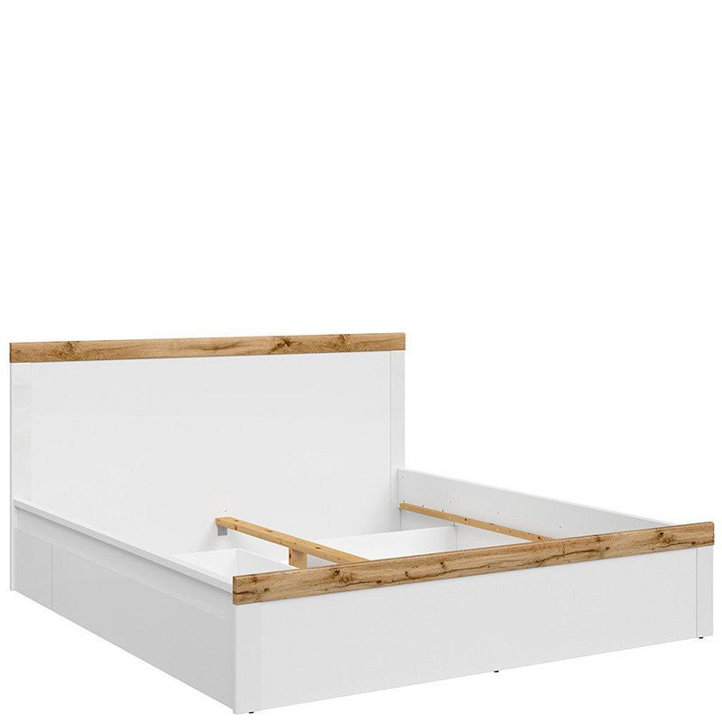 HOLTEN BRW LOZ/180 Super King Size BLACK RED WHITE Bed-White / Wotan Oak