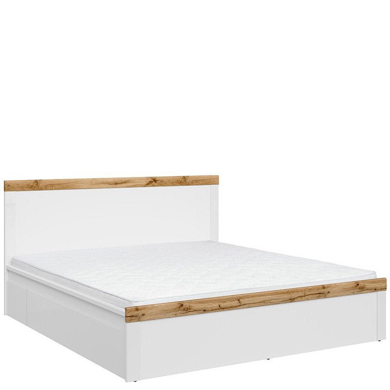 HOLTEN BRW LOZ/180 Super King Size BLACK RED WHITE Bed-White / Wotan Oak