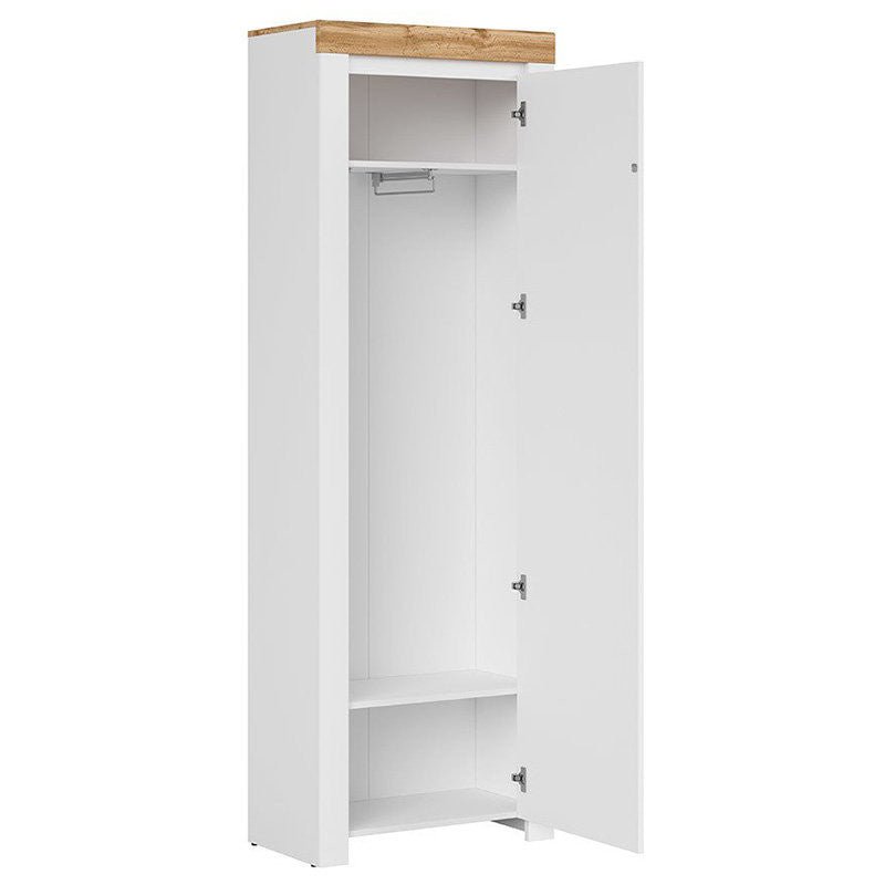 HOLTEN BRW REG1D/200 1 Door BLACK RED WHITE Wardrobe-White / Wotan Oak / White Gloss