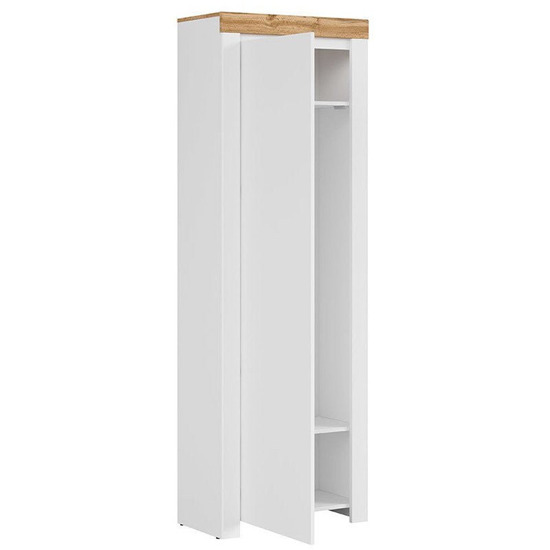 HOLTEN BRW REG1D/200 1 Door BLACK RED WHITE Wardrobe-White / Wotan Oak / White Gloss