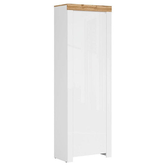 HOLTEN BRW REG1D/200 1 Door BLACK RED WHITE Wardrobe-White / Wotan Oak / White Gloss