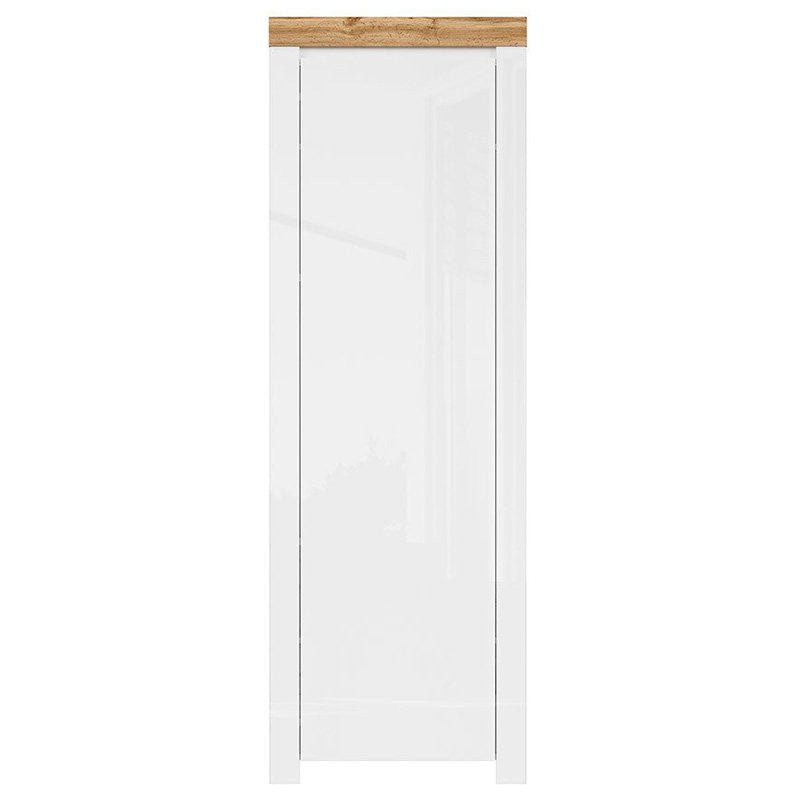 HOLTEN BRW REG1D/200 1 Door BLACK RED WHITE Wardrobe-White / Wotan Oak / White Gloss