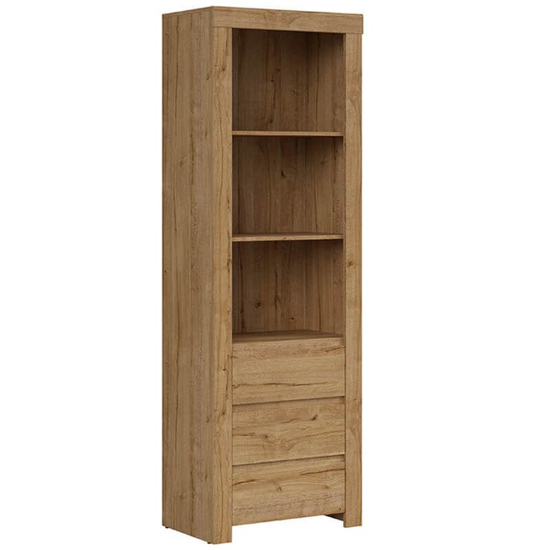 HOLTEN BRW REG3S 3 Drawer Tall BLACK RED WHITE Bookcase-Waterford Oak