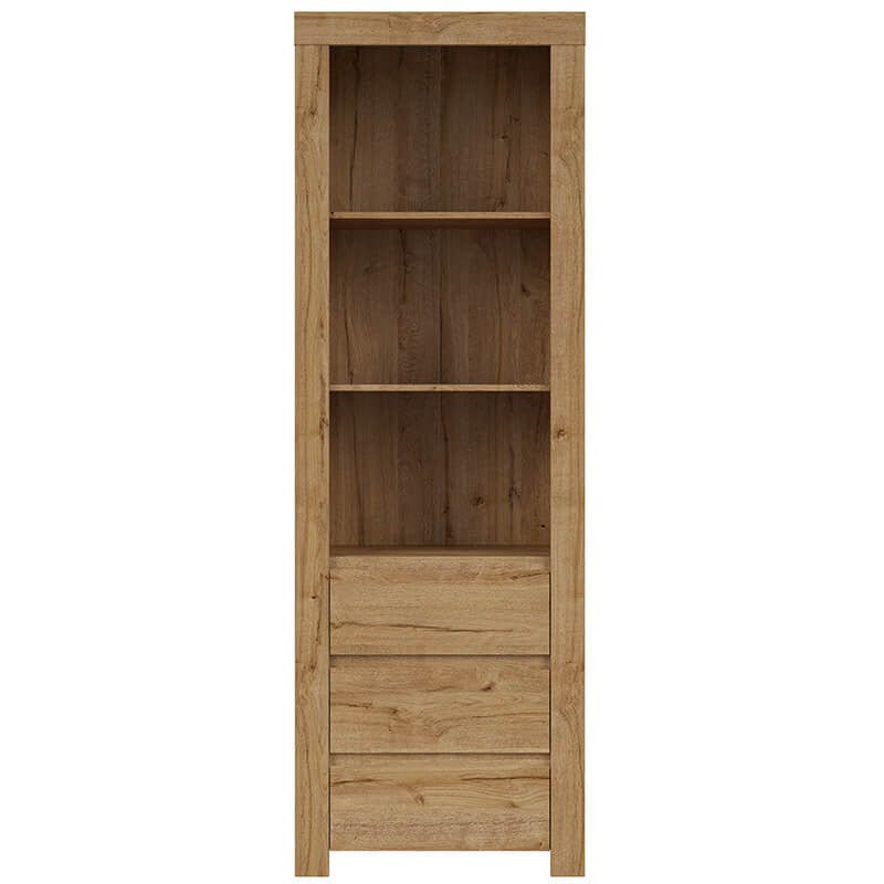 HOLTEN BRW REG3S 3 Drawer Tall BLACK RED WHITE Bookcase-Waterford Oak