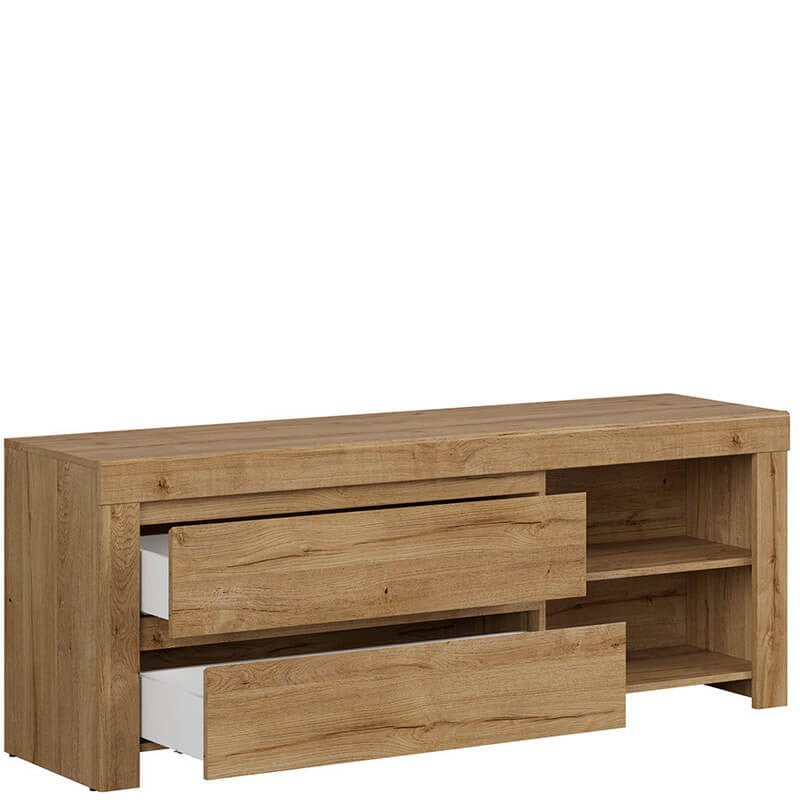 HOLTEN BRW RTV2S 2 Drawer BLACK RED WHITE TV Cabinet-Waterford Oak